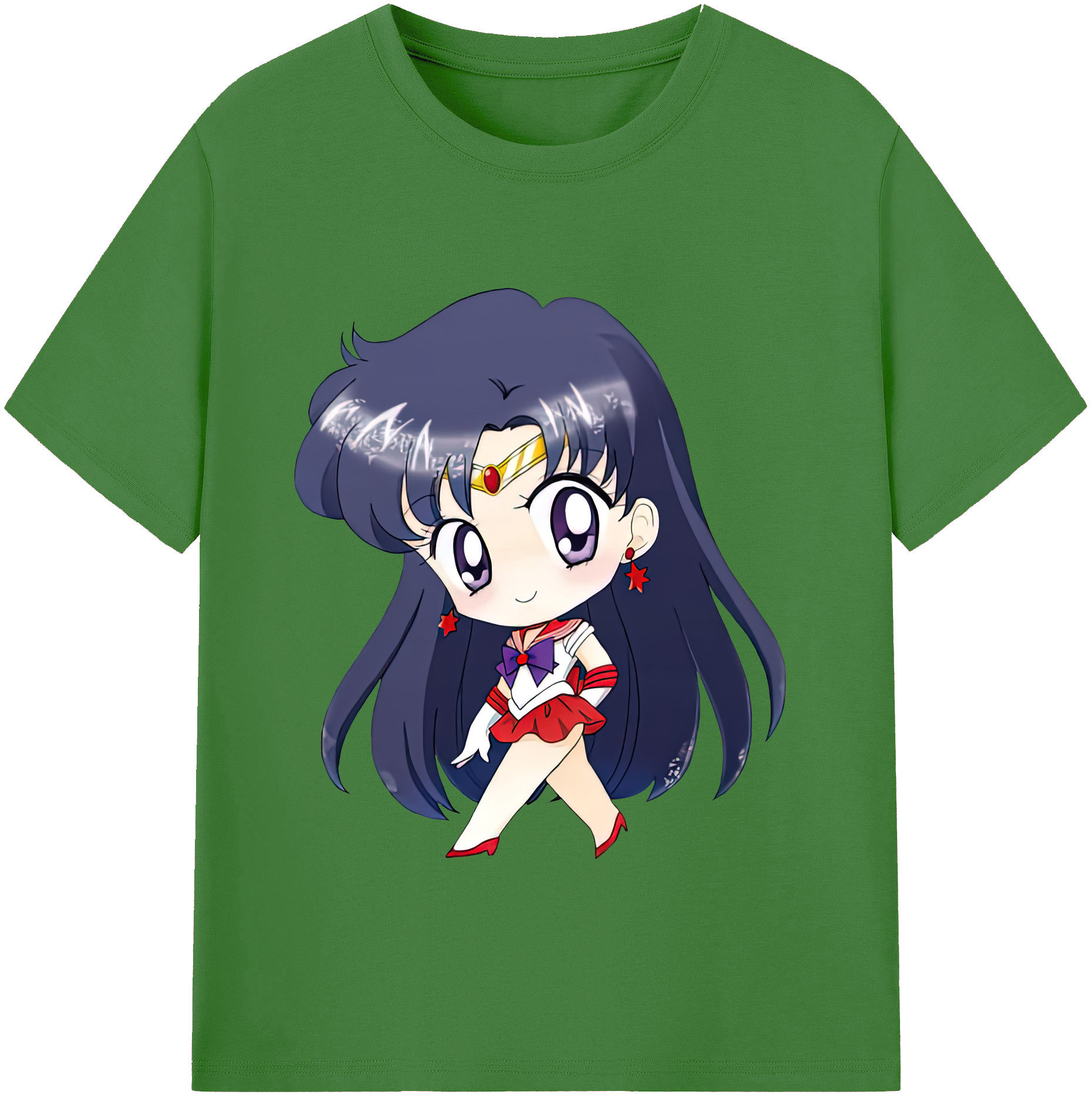 （画像用） 美少女戦士セーラームーン 火野レイ ひの レイ Sailor Moon Hino Rei （セーラーマーズ,Sailor Mars） レディースカジュアルプリントTシャツ（綿100％）